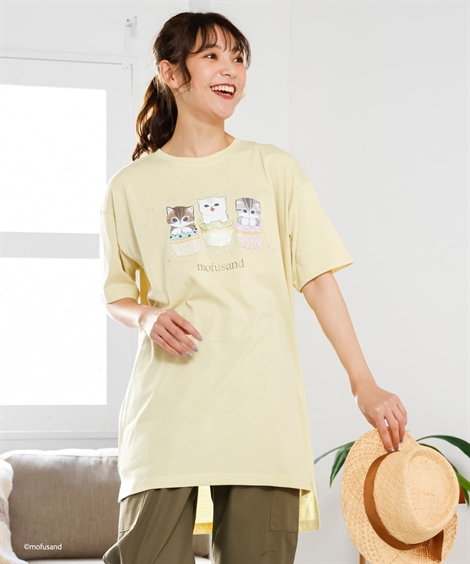 SMILELAND トップス デザインチュニックTシャツ/mofusand 大きい