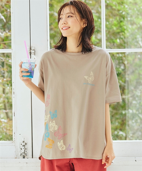 SMILELAND 大きいサイズ レディース トップス 5分袖ビッグ