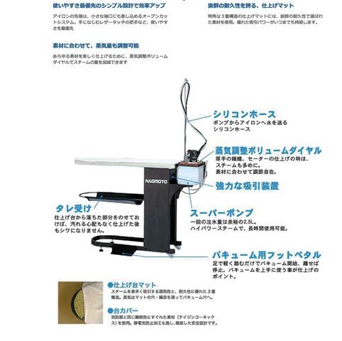 ナオモトポンプ式アイロン付仕上げ台FB−8S : スマイルミシン店 - 通販