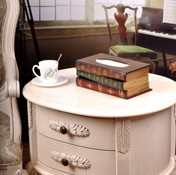 本 みたいな アンティーク ティッシュボックス / 木製 レトロ