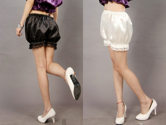 送料無料 ドロワーズ 全2色 / ブラック ホワイト ボトムス ペチコート