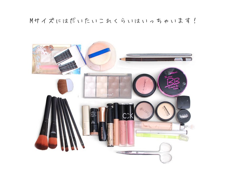 化粧 ポーチ ブラック / Mサイズ 大容量 コスメポーチ メイクポーチ