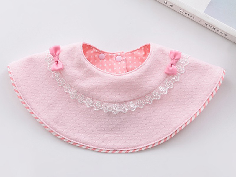 送料無料 パステル ベビー スタイ リバーシブル / 全2色 ピンク ブルー