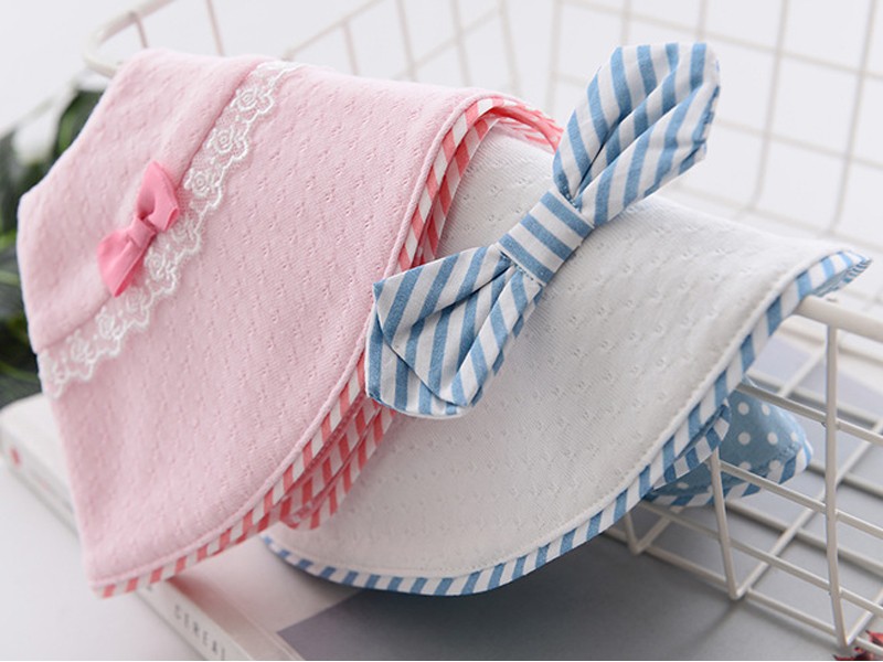 送料無料 パステル ベビー スタイ リバーシブル / 全2色 ピンク ブルー