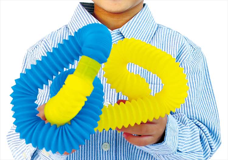 ミニポップチューブ 5本セット おもちゃ 知育玩具 学習玩具 音が癖になるおもちゃ 曲げたり 組み合わせたり 5本組 210×150×30mm｜smile-zakka｜04