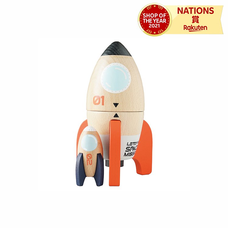 スペースロケットデュオ ルトイヴァン イギリス 英国 ロンドン カラフル かわいい おもちゃ 木のおもちゃ 木製 知育玩具 安心 安全 マグネット式ふ｜smile-zakka