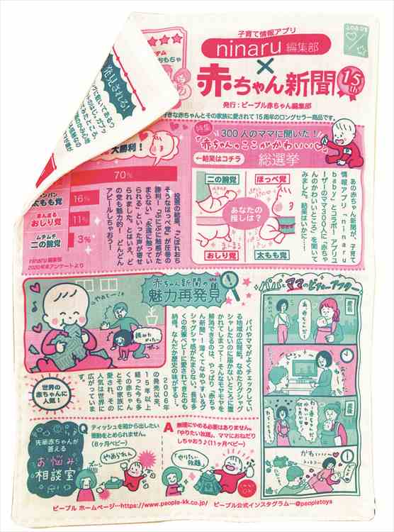 なめても安心 赤ちゃん専用新聞 コラボ版 People ピープル おしゃぶり いたずら遊び 知育玩具 おもちゃ ベビートイ ベビー 赤ちゃん 子ども