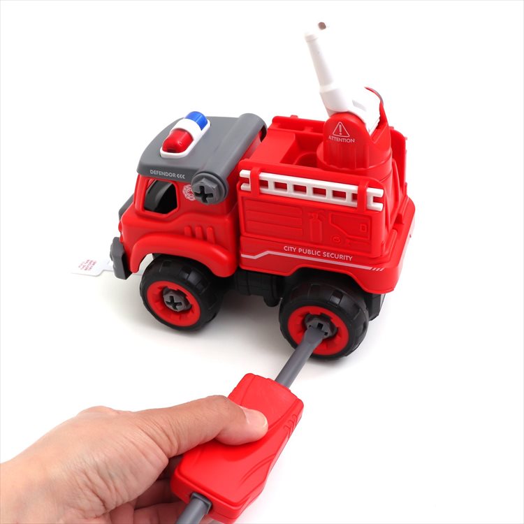 UN_VI 電動 DIY TOY CAR 電動 DIY 車 玩具 工事カー はたらくくるま 乗り物 消防車 ショベルカー クレーン車 働く車 音が鳴る｜smile-zakka｜02