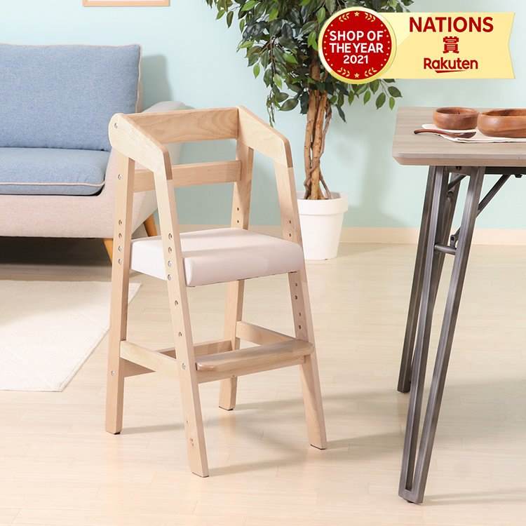 木製ﾍﾞﾋﾞｰﾁｪｱｰ ﾅﾁｭﾗﾙ 不二貿易 ハイチェア 子供用椅子 キッズチェア 天然木 合成皮革 子供椅子 組立品 プレゼント-P-baby