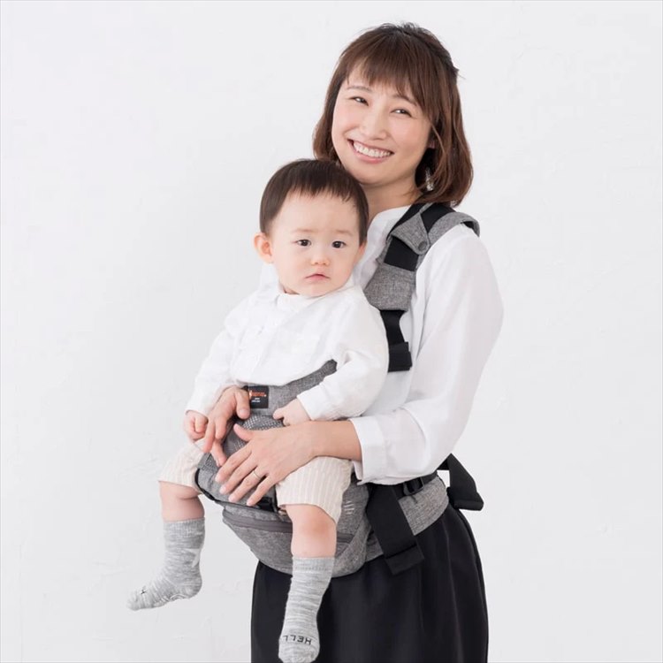 napnapヒップシート Tran 単品 シングルショルダー メランジグレー 