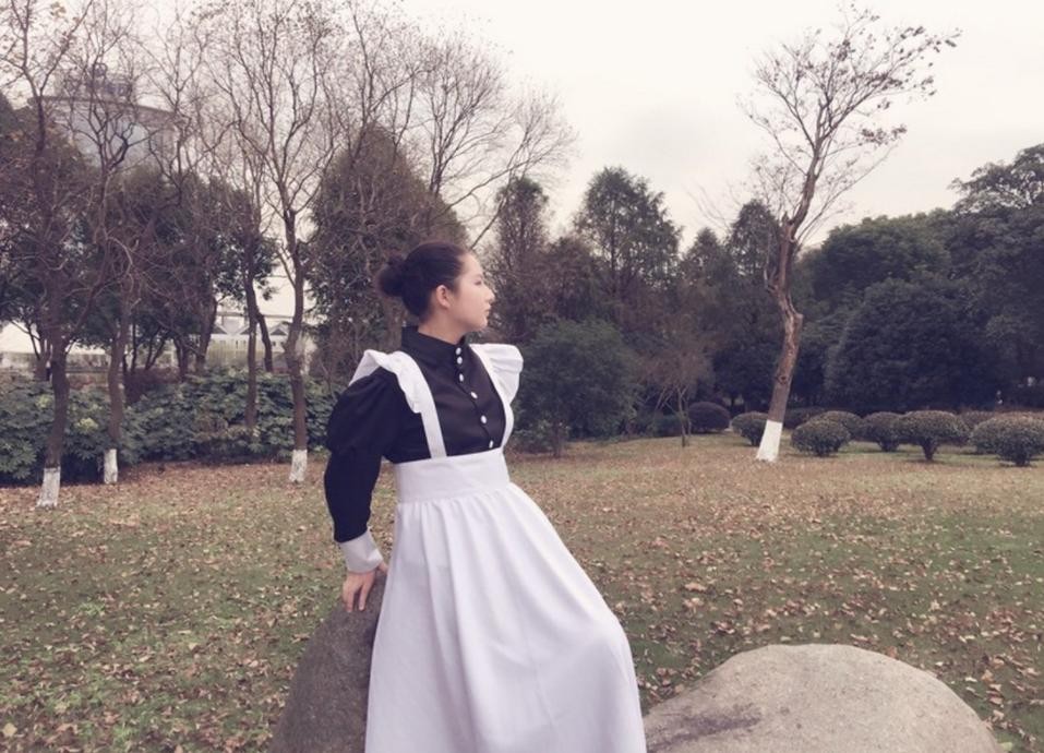 メイド服 コスプレ 長袖 ロング クラシック 可愛い メイド エプロン