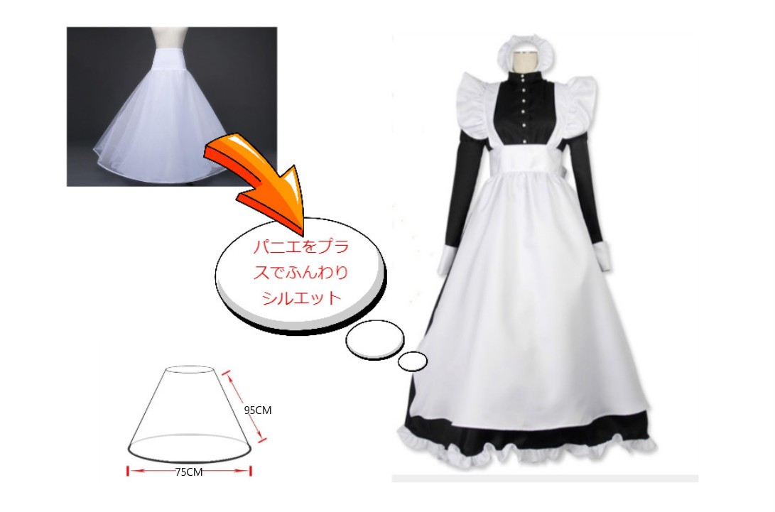 メイド服 コスプレ 長袖 ロング クラシック 可愛い メイド エプロン