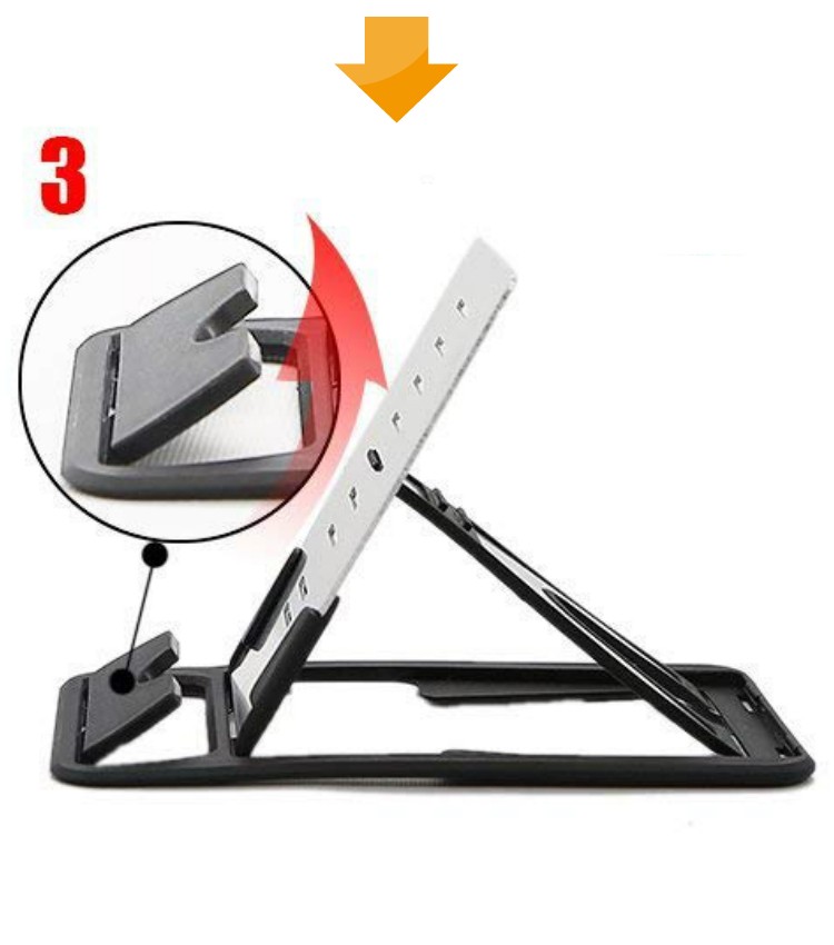Foldable Standing Desk Adjustable Height & Angle Blocker Notebook Light-Weight Holder for MacBook Pro Air Surface, Monitor Riser Thinkpad Black Saiji Portable Laptop Stand 