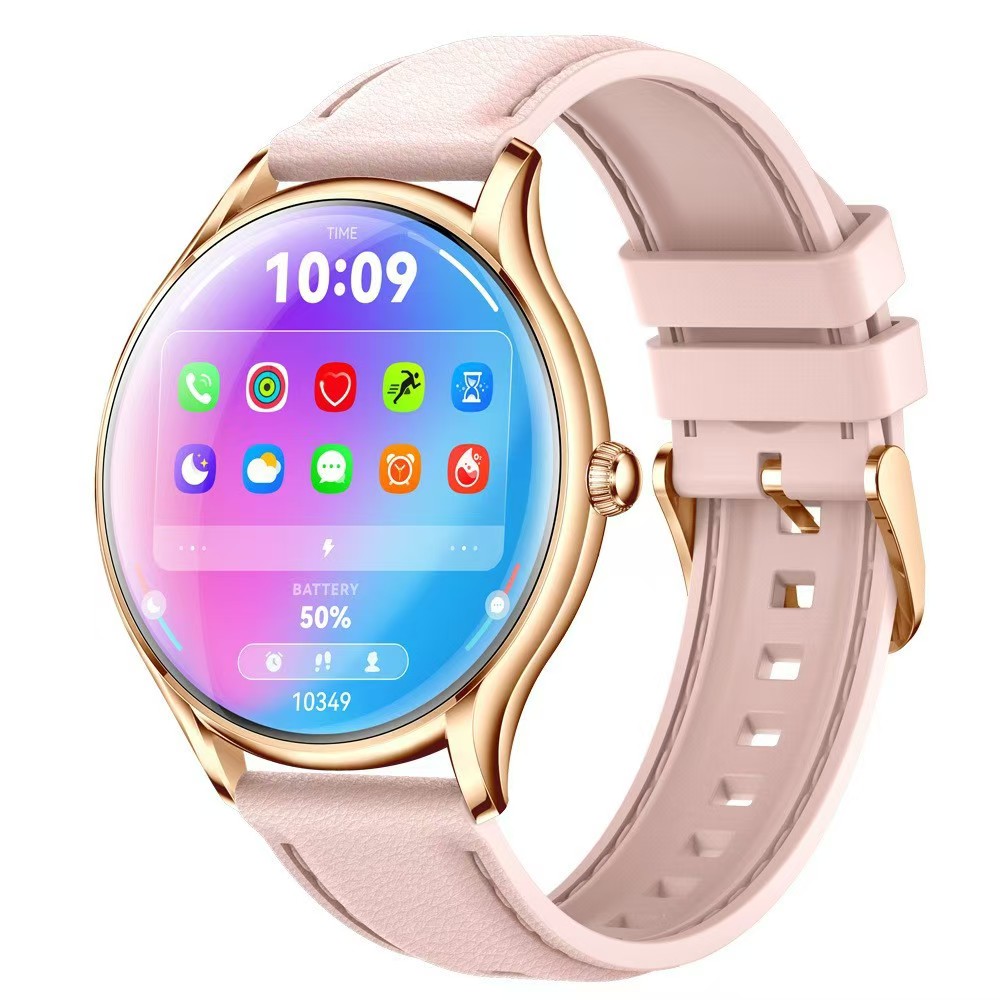 スマートウォッチ 女性腕時計 血圧 血中酸素 生理 健康管理 bluetooth 通話機能 丸型 iPhone/android対応母の日 防水 曲面 プレゼントレディース プレゼントの画像