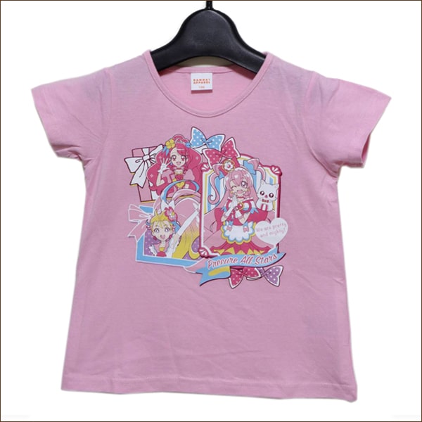 女の子 プリキュア オールスターズ 半袖Tシャツ 100cm 110cm 120cm ピンク TG8830 BANDAI バンダイ