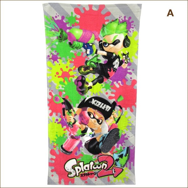 スプラトゥーン2 バスタオル Aスプラッシュカラー Bイカスプラッシュ 約 60 1cm K0385 Z K0385 すまいるまこ 通販 Yahoo ショッピング