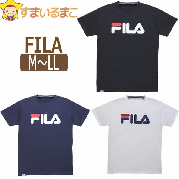 FILA 吸水速乾 半袖Tシャツ M L LL BKブラック NVネイビー WT