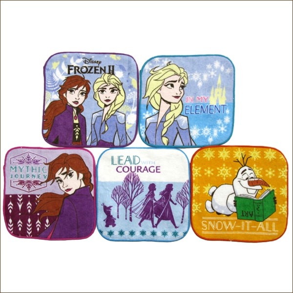 アナと雪の女王 女の子 ミニタオル 5枚組 約15×15cm set0727