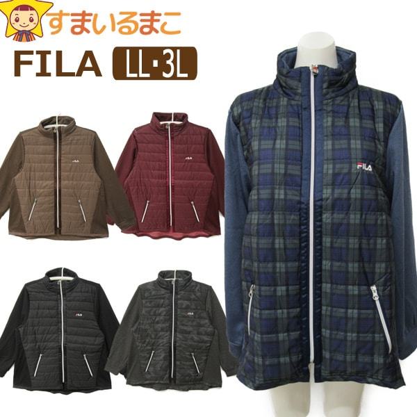 レディース FILA UV発熱綿エアライトジャケット LL 3L 13号 15号 バー