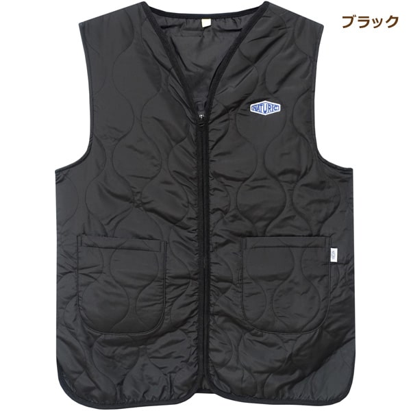 中綿 ベスト レディース NATURIC M〜L キャメル カーキ ネイビー