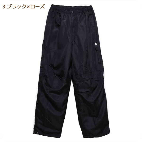 メンズ 裏フリース パンツ M L LL 1.ネイビー 3.ブラック×ローズ 21
