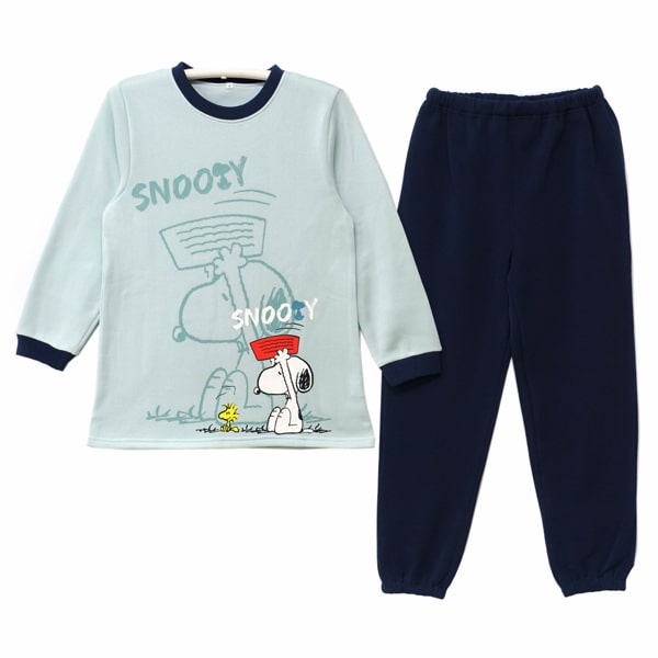 SNOOPY あったかパジャマ 裏起毛 スヌーピー 上下セット M L