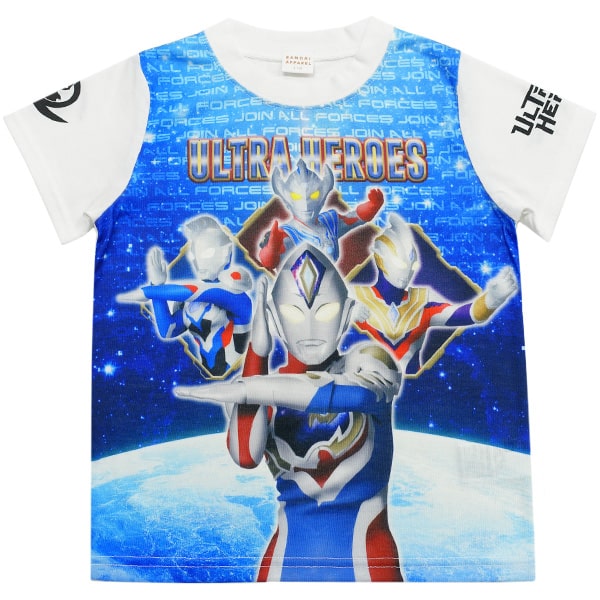 ウルトラヒーローズ 半袖Tシャツ 男の子 キッズ 半袖 Ｔシャツ 110cm 120cm オフホワイト SR8805 BANDAI バンダイ ウルトラマンシリーズ｜smilemako｜02