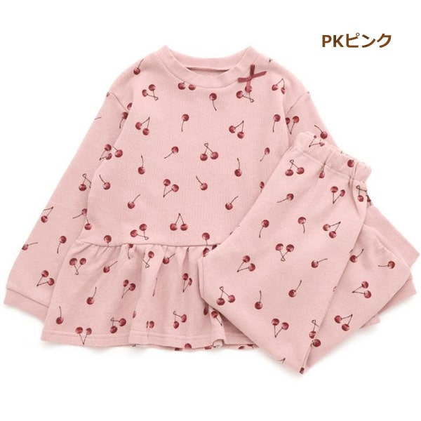 コスモス様し専用⭐︎新品 アンパサンド さくらんぼ柄 パジャマ ピンク 5点セット Ampersand（子ども服） パジャマ 長袖 上下 セット リボン柄