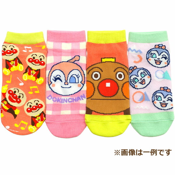 Fukuske（フクスケ） アンパンマン 靴下 レディース キャラクター 4足