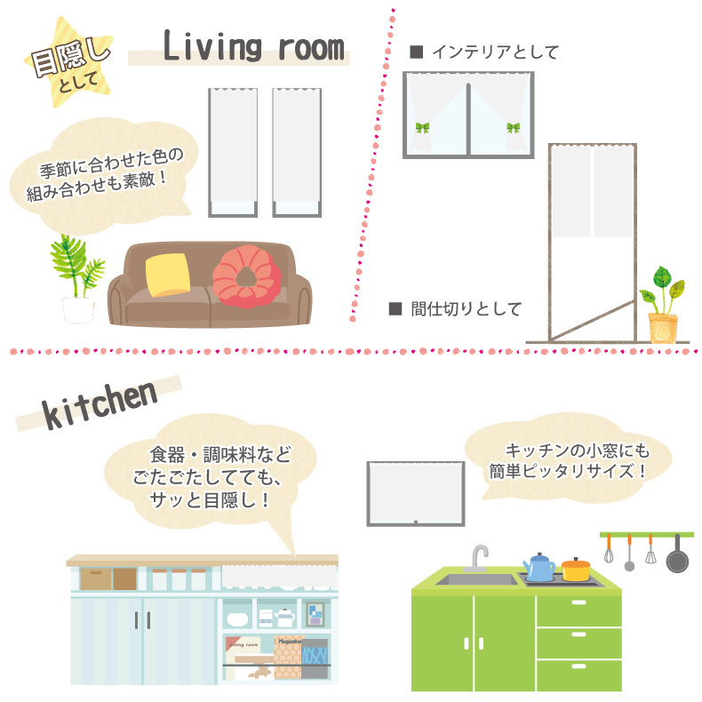 スマイル商店 遮光 カフェカーテン ホワイト 白 目隠し 小さい