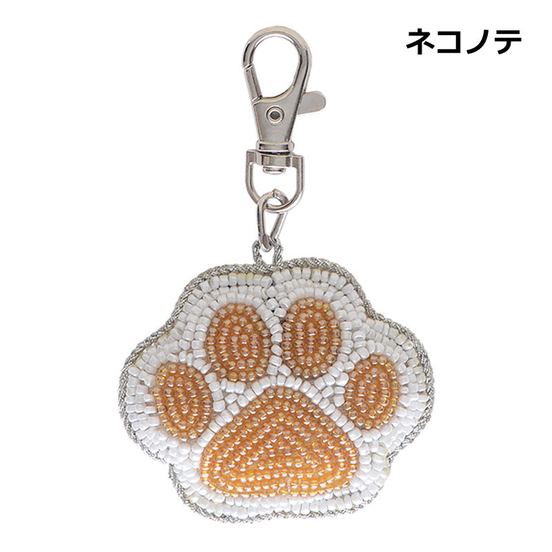キーホルダー ビーズキーホルダー ねこ型 CAT キーチャーム