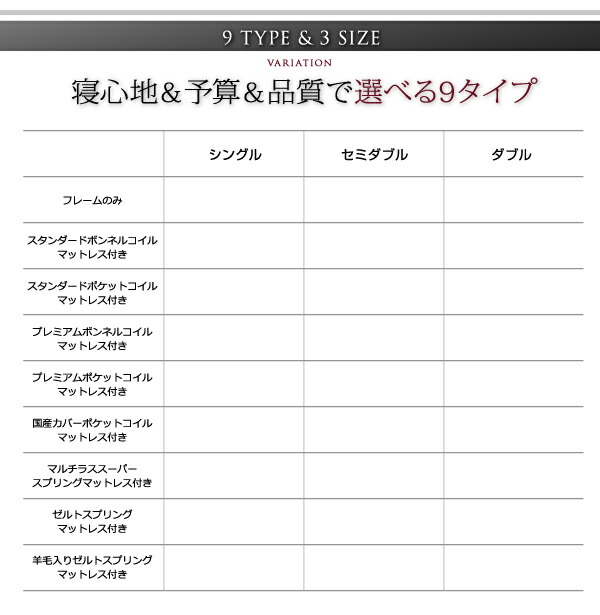 棚・コンセント付きデザインすのこベッド プレミアムボンネルコイルマットレス付き セミダブル 組立設置付 :ck100946040102284:smilenet