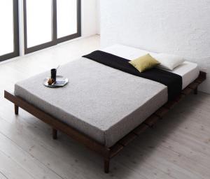 ベッド デザインすのこベッド マルチラススーパースプリングマットレス付き ステージ ダブル フレーム幅160