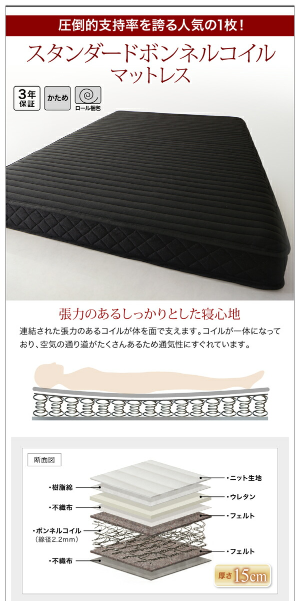 ベッド 棚 コンセント付きデザインすのこベッド スタンダードポケットコイルマットレス付き セミシングル :a102772040121253:smilenet