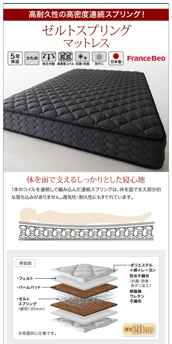 【超美品】 すのこベッド すのこ ベッド シングルベッド ベッドフレーム ベット 収納 収納付き ゼルトスプリングマットレス付き Bタイプ セミダブル 組立設置付 【TM2071062298】(75719円)