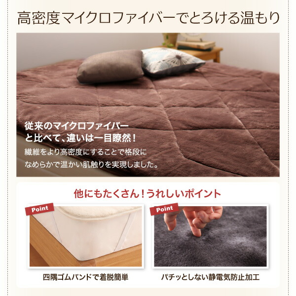 専用 敷きパッドが選べる 移動 搬入 掃除がらくらく 分割式脚付きマットレスベッド 専用別売品 ボリューム敷きパッド ダブル｜smilenetonline｜14