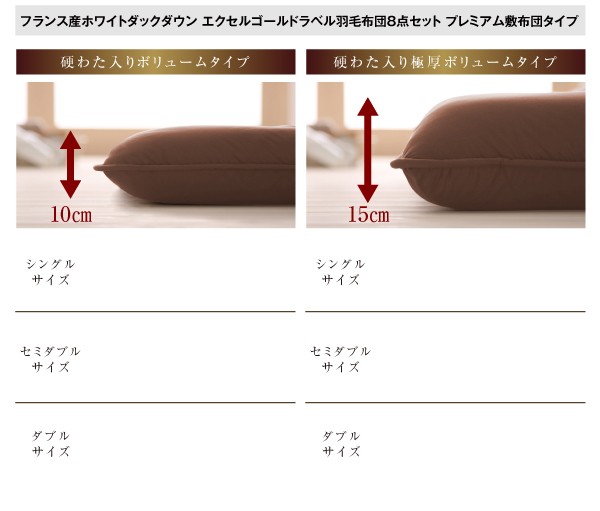 日本製 防カビ消臭 フランス産ホワイトダックダウン エクセルゴールド