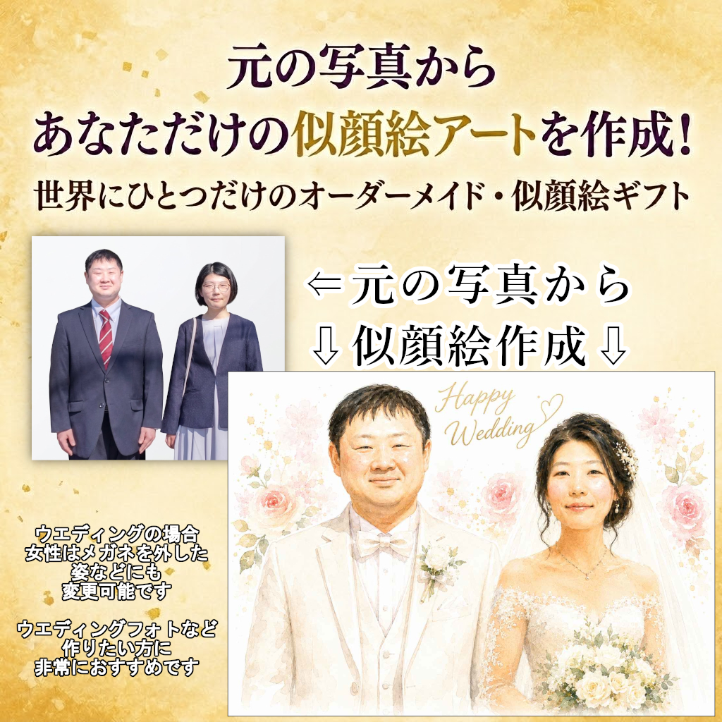 似顔絵 ウェルカムボード ウェディング 結婚祝...の詳細画像1
