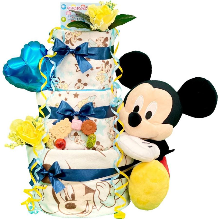 おむつケーキ 出産祝い ディズニー ミニーマウス オムツケーキ 男 女 ミッキー ミニー オーガニック 名入れ :10000284:おむつケーキ  出産祝い スマイルポップ - 通販 - Yahoo!ショッピング
