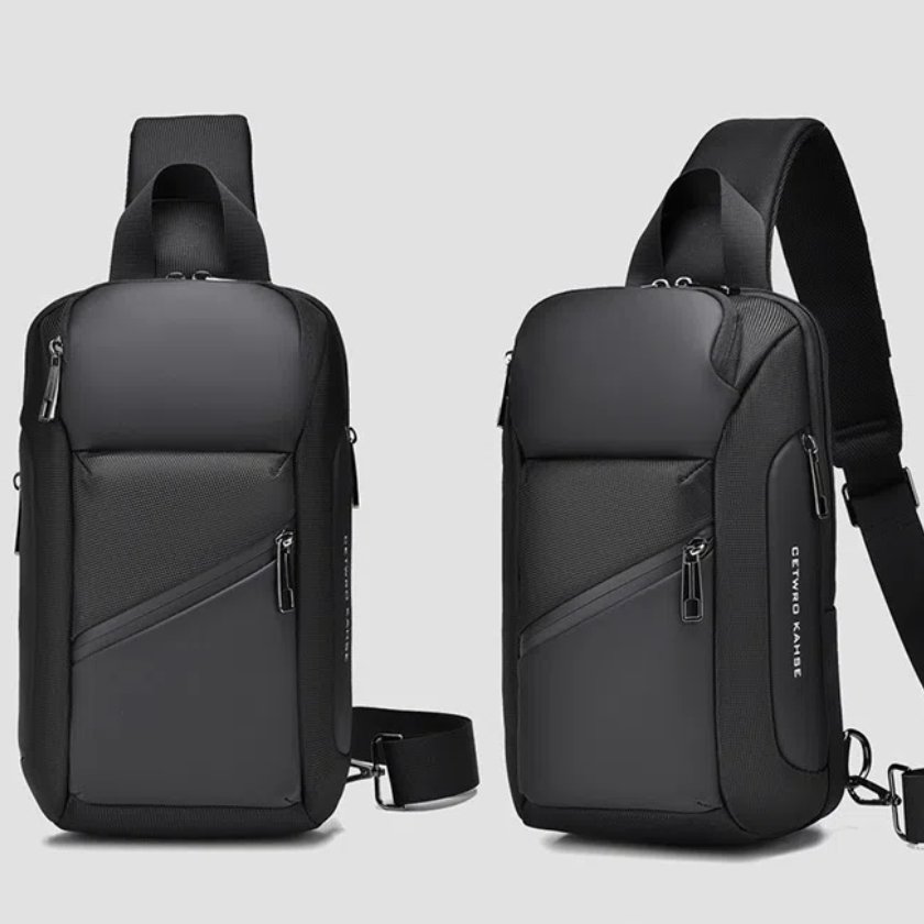撥水ボディバッグ| メンズ 軽量 多収納 黒 美品 | 仕事 学生 ギフト ボディバッグ メンズ レディース 撥水 薄型 多収納 小さめ A5 軽量