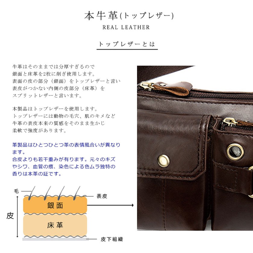 Amazon | ウエストバッグ メンズ メンズ スポーツ レザー