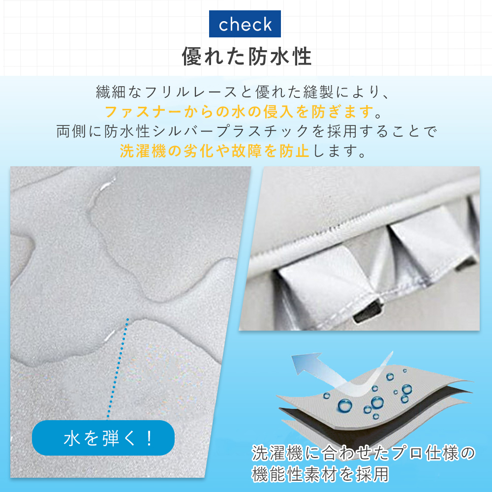 洗濯機カバー 保護カバー 屋外 防水 厚手 丈夫 シルバー 日焼け