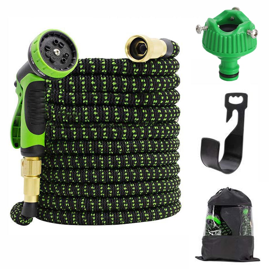 散水ホース リール 伸びるホース 15m 10種類放水パターン 洗車ホース