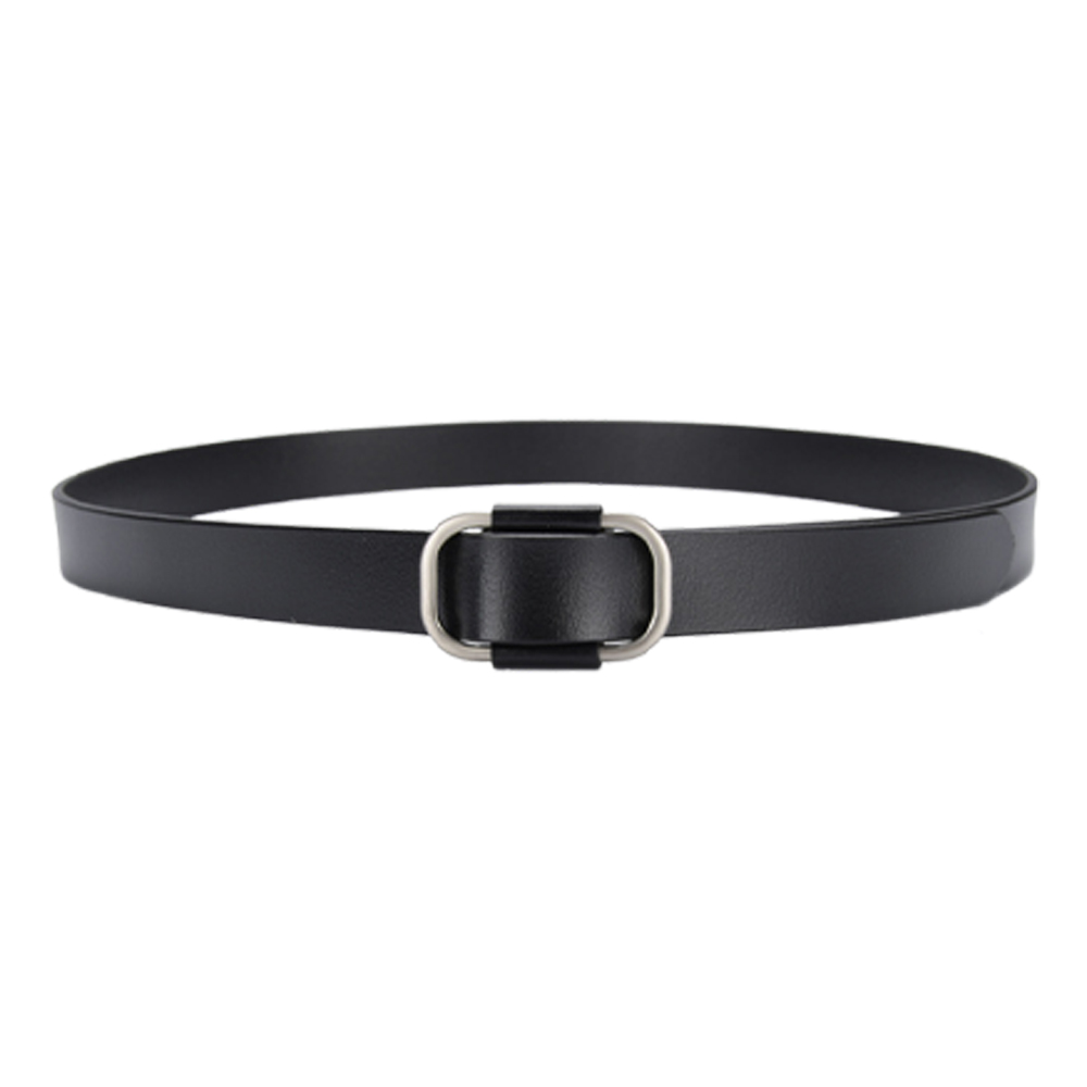 ベルト レディース 本革 細い 穴なし 細 革 シルバー スーツ ビジネス