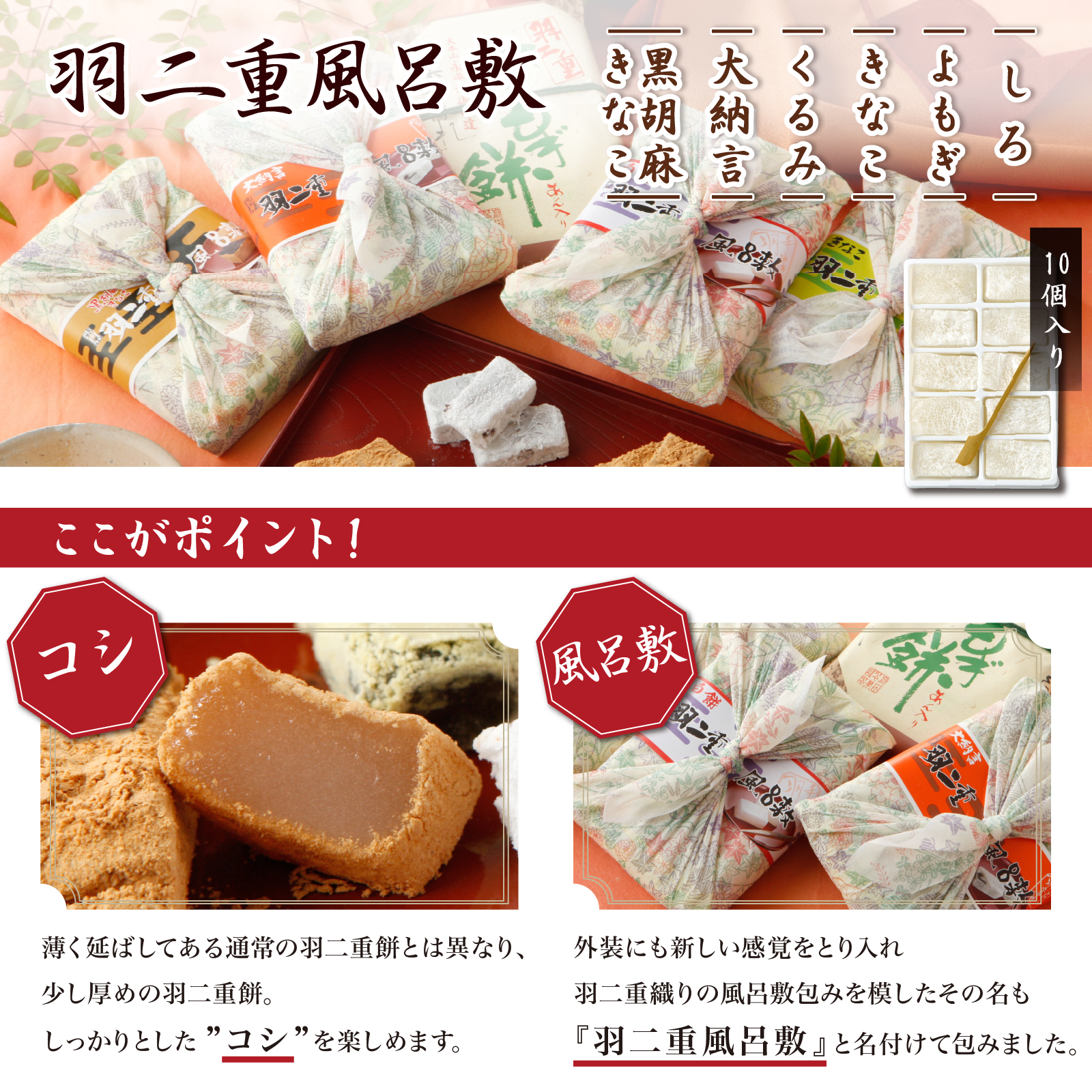 羽二重風呂敷 選べる 5個セット