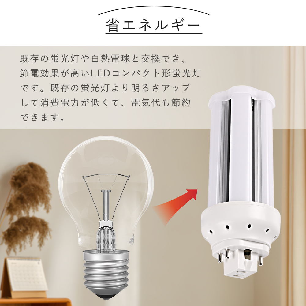 100本セット FHT16EX FHT16EXL FHT16EXW FHT16EXN FHT16EXD コンパクト蛍光灯 led照明  ツイン蛍光灯 ledランプ ledライト GX24q口金 エコ 配線工事必要の画像