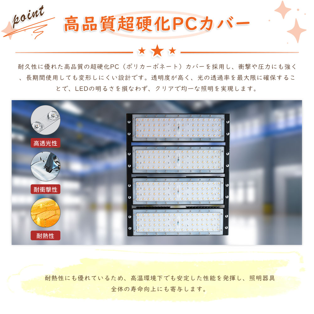led投光器 200w led作業灯 投光器 ワークランプ LEDハイベイライト 超