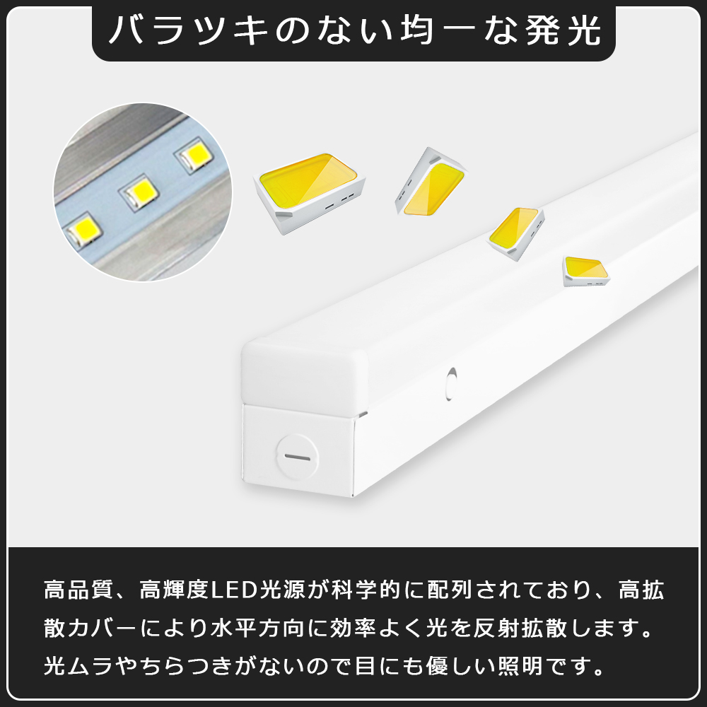 トラフ一体型 防雨防湿 LEDベースライト IP54防水 天井直付け LED バー