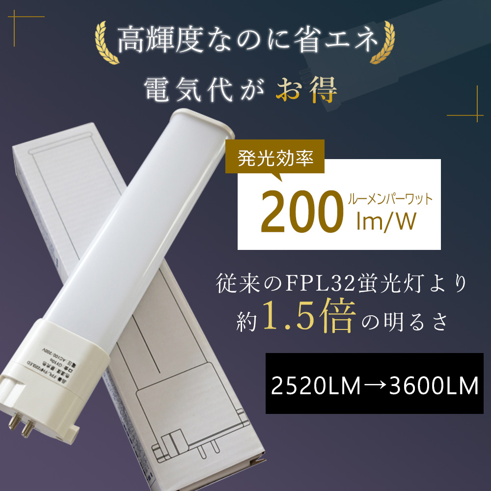 【100本】FPL32EX FHP32EX FPL36EX LEDコンパクト蛍光灯 FPL代替 18W 412mm ledランプ LED蛍光灯 蛍光管FPL32 ツイン2 コンパクト形蛍光ランプ LED照明の画像
