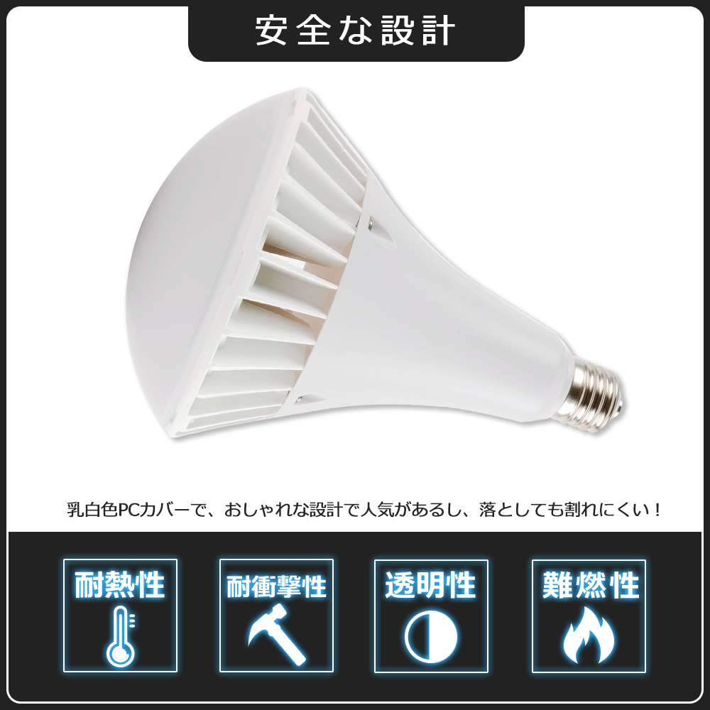 LED看板照明 LED水銀灯 LEDビーム電球 LEDビームランプLED ビーム電球 PAR65 消費電力100W E39口金 1000W相当 IP66防水 LED電球 散光型 ビームライト｜smiletenten｜13